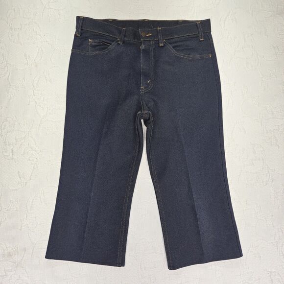 Vintage Levis Orange Tab Women Capri Jeans Polyester 5 Pocket Pants 70's Greaser - Picture 3 of 11